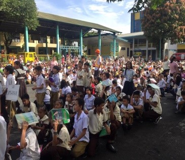 Earth Quake drill at Diosdado Macapagal Elementary School. Photo by PRC