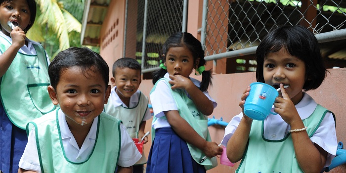 Tsunami operation, Thailand, July 2009, Beneficiares, Water and sanitation, Hygiene promotion, Handwash, training, children, schools,  American Red Cross, Livelihoods, Health and Care, Faces of recovery, owner driven housing programme., Photo taken on 13 July 2009

Bang Kang Kao primary school has 155 students and 10 teachers with grades K-6. Most families/students were affected by the tsunami. The American Red Cross provided water for the school and handwashing/hygiene education. The children go to school from May - September (first semester) and November - March (second semester) and learn Thai, English, art, science, math, physical education, social studies/history, life skills (sewing, gardening, etc.), and club activities (sports).