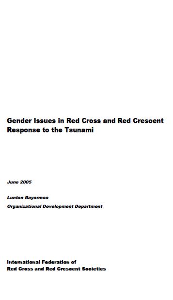 Gender Issues in RCRC response to the tsunami