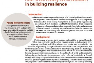 Role of beneficiary communication in building resilence