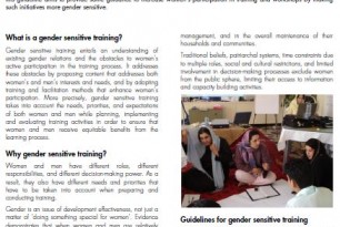 Guidelines for Gender Sensitive Training