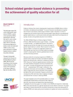School-Related Gender-Based Violence is Preventing the Achievement of Quality Education for All