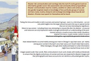 Women, Gender and Disaster Risk Communication Women, Gender and Disaster Risk Communication