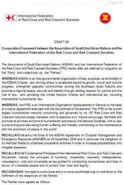 The Cooperation Framework between the Association of South-East Asian Nations (ASEAN) and the IFRC