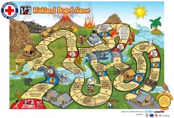 Educational board game that helps children to learn about multi-hazard disaster preparedness and prevention