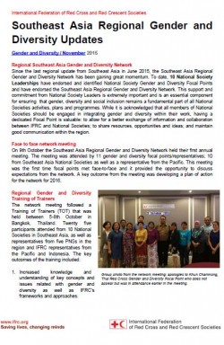 The document provides brief updates on gender and diversity activities in Southeast Asia to leaders, practitioners and national focal points.