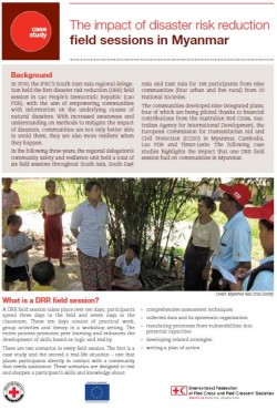 This case study details the impact of disaster risk reduction field session conducted in Myanmar along with Myanmar Red Cross Society