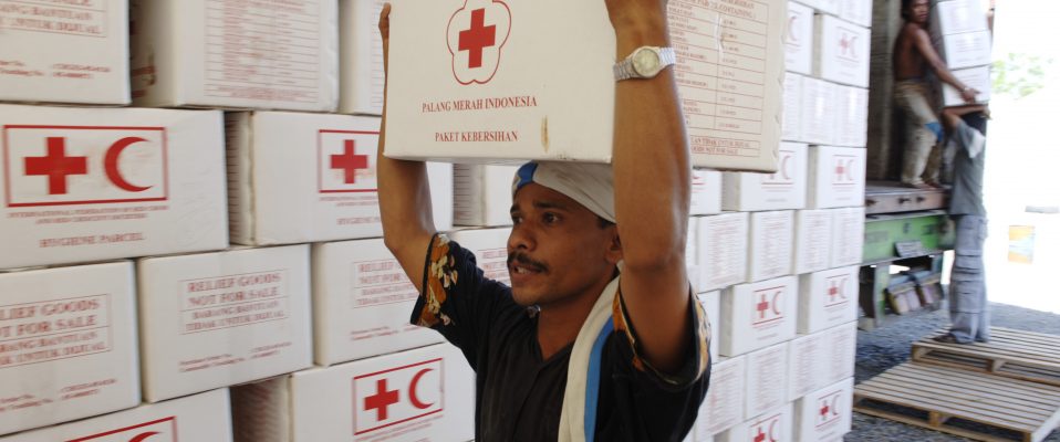 IFRC warehouse in Banda Aceh, Aceh Province, Indonesia. Indonesia, East Asia December 2004 Tsunami, November 14, 2005.