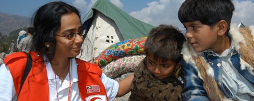 Kashmir earthquake, Pakistan and India, October 8 2005. The medical-team from the Malaysian Red Crescent arrived in Balakot, Pakistan.