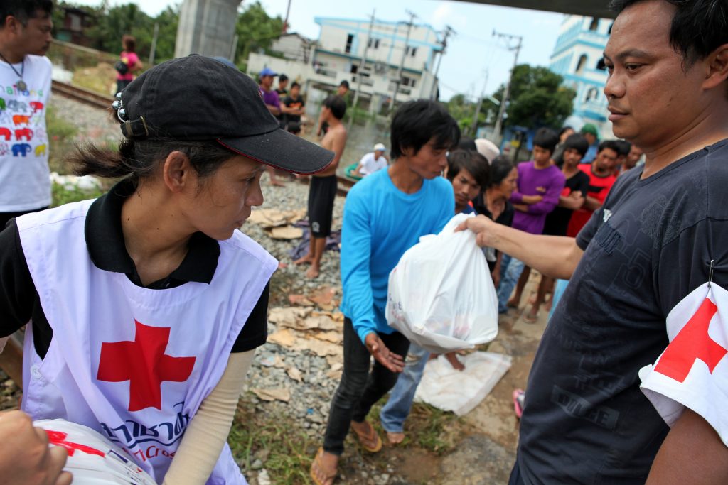 Workers from Myanmar, Cambodia and Lao  many of them working illegally in Thailand  have been amongst those worst affected by the floods. Without official documentation, many of them are invisible and unable to access basic assistance. The Thai Red Cross has urged authorities to provide information on these groups so that they can receive the support they need. The allocation of assistance must be based purely on humanitarian needs.