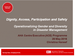 Gender and Diversity in Disaster Management ACE Programme 2016