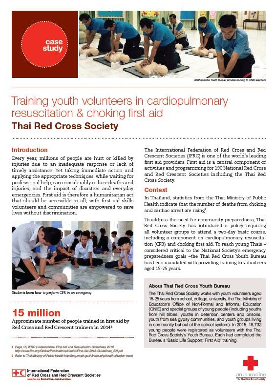 A case study of the implementation of first aid trainings in Thailand.