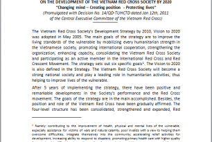STRATEGY ON THE DEVELOPMENT OF THE VIETNAM RED CROSS SOCIETY BY 2020 STRATEGY ON THE DEVELOPMENT OF THE VIETNAM RED CROSS SOCIETY BY 2020