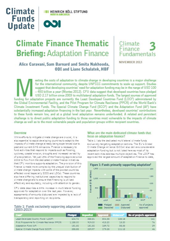 Adaptation Finance (2013) - CFU