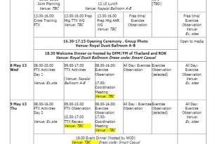 Agenda/Schedule of the ARF DiREx 2013 – ASEAN Regional Forum Disaster Relief Exercise (ARF DiRex)