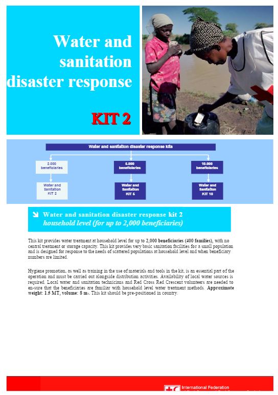IFRC Sheets for Disaster Response Kits: Kit 2 (for 2,000 beneficiaries) - Guidelines