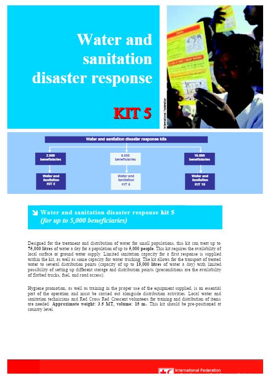 IFRC Sheets for Disaster Response Kits: Kit 5 (for 5,000 beneficiaries) - Guidelines