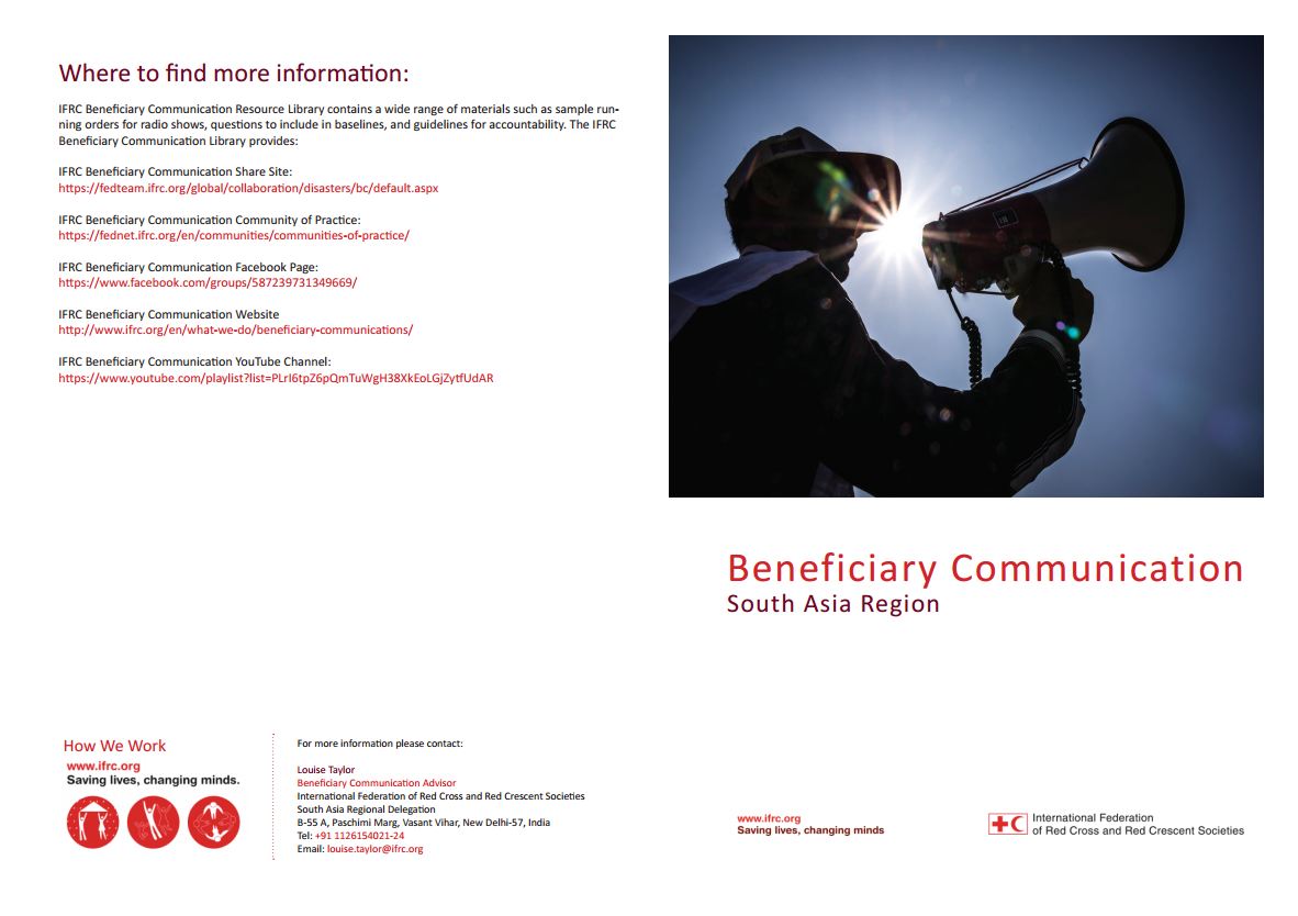 Beneficiary communication brochure (for South Asia region) - Community Engagement