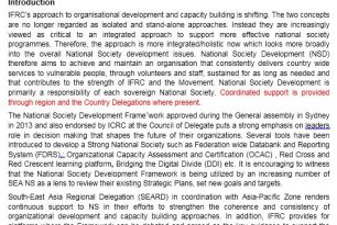 Report on National Society Development Report on National Society Development