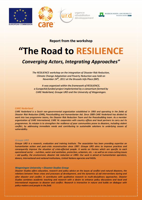 The Road to Resilience: Converging Actors, Integrating Approaches - External References