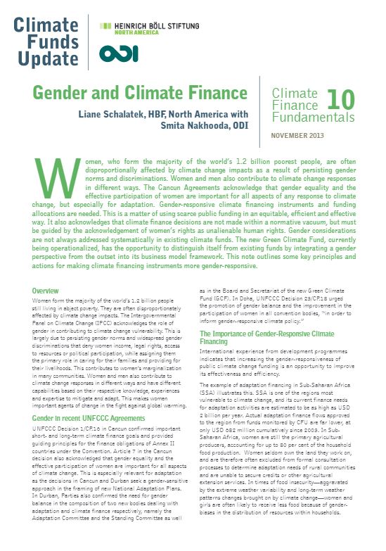 Gender and Climate Finance (2013) - CFU