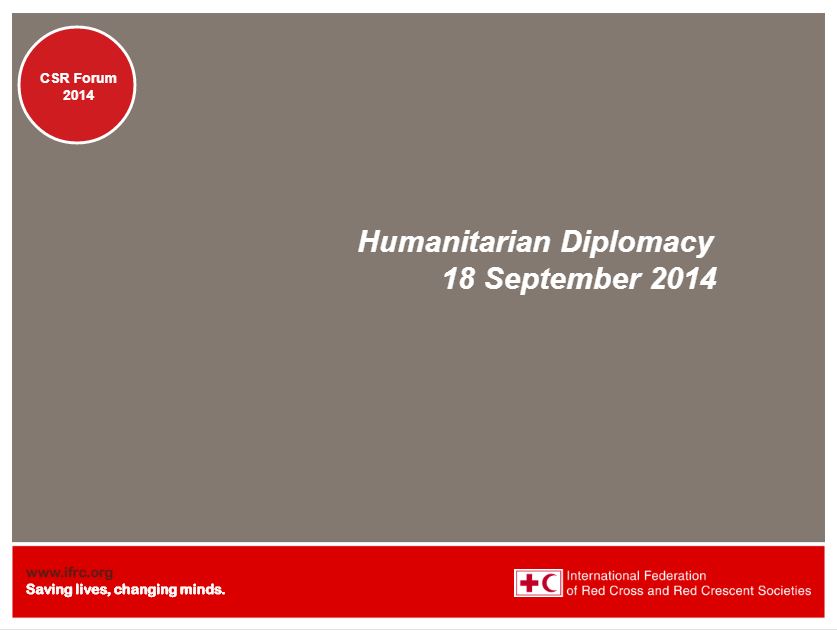 Humanitarian Diplomacy