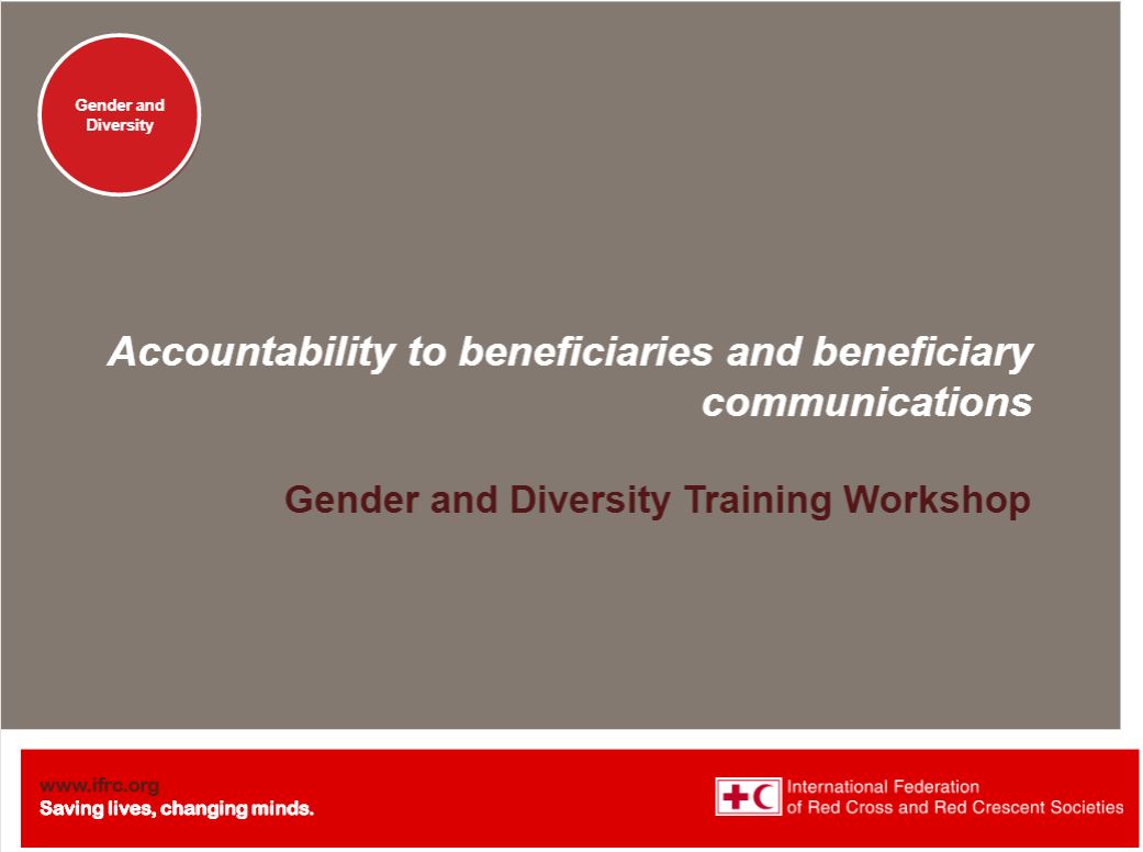 Presentation Accountability to beneficiaries and Gender and Diversity