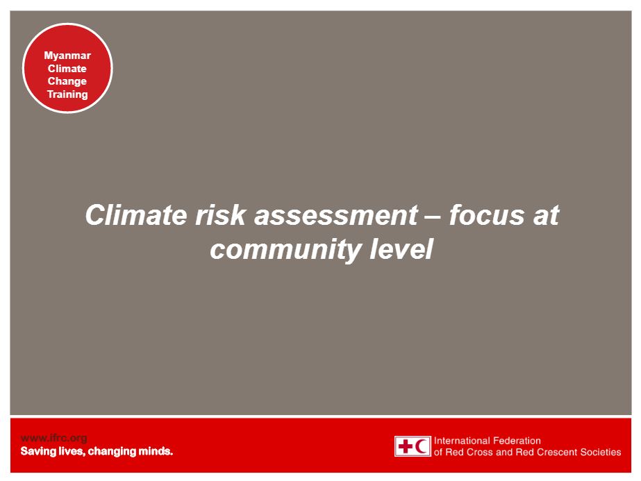 Presentation - Session 5 - Climate change adaptation training kit 2016