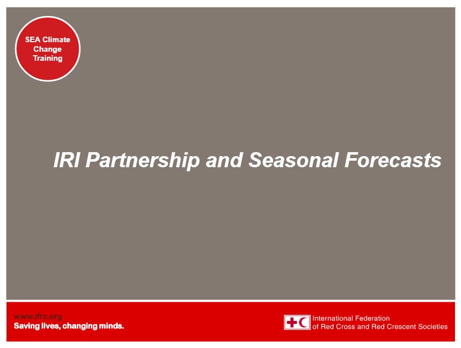 Presentation - MISCELLANEOUS - International Research Institute (IRI) and El Nino