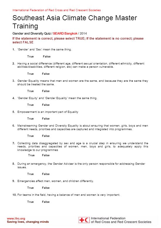 Quiz - Session 11 - Climate change adaptation training kit 2016