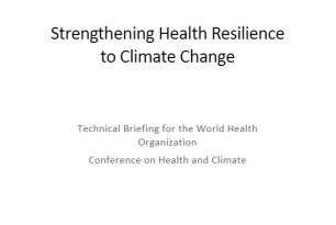 Strengthening Health Resilience to Climate Change – WHO