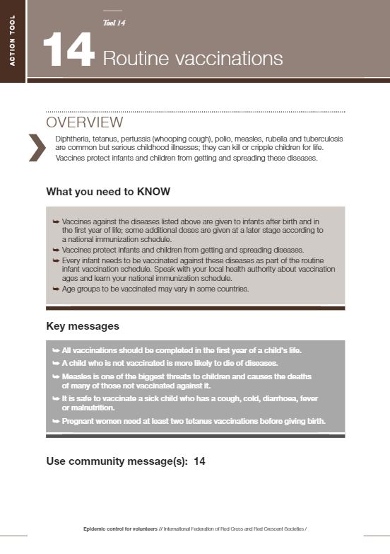 Tool 14 - Routine vaccinations- Summary - Cambodia - Countries