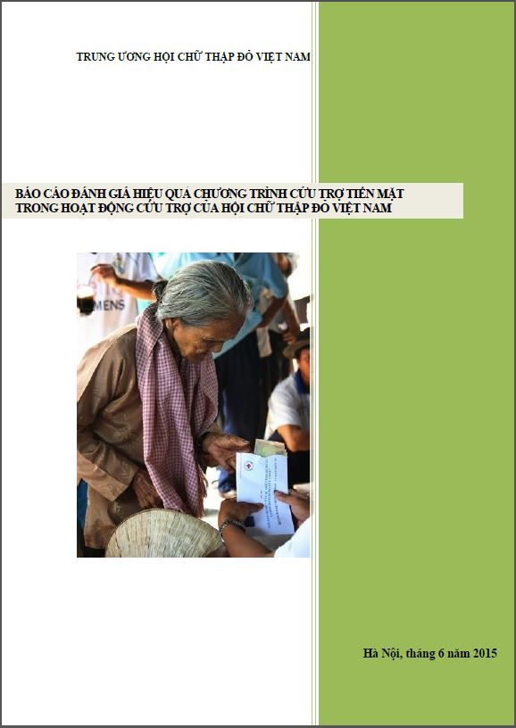 Assessment of effectiveness of the cash transfer programming (CTP) in relief activities of Viet Nam Red Cross