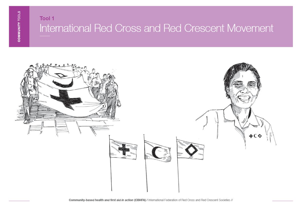 Community tools: Tool 1 - Symbols; Tool 2 - Volunteers and what the Movement does; Tools 3 - Fundamental Principles - Community Based Health and First Aid (CBHFA)