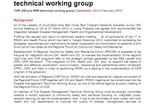 TOR for Disaster Management and Risk Reduction technical Working Group