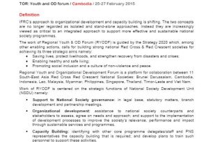 TOR for Regional Youth and Organizational Development Forum