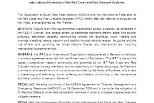 Cooperation Framework between IFRC and ASEAN DRAFT