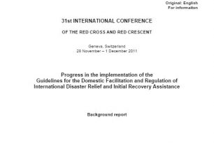 31st International Conference on Progress in Implementation of the IDRL guidelines