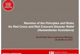 Revision of the Principles and Rules for Red Cross Red Crescent Disaster Relief (Humanitarian Assistance)