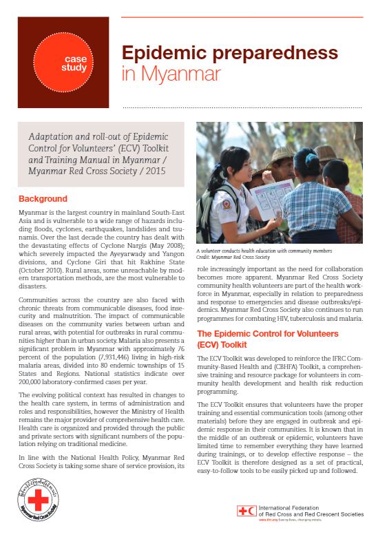 Myanmar Epidemic Preparedness case study - Epidemic Control for Volunteers (ECV)