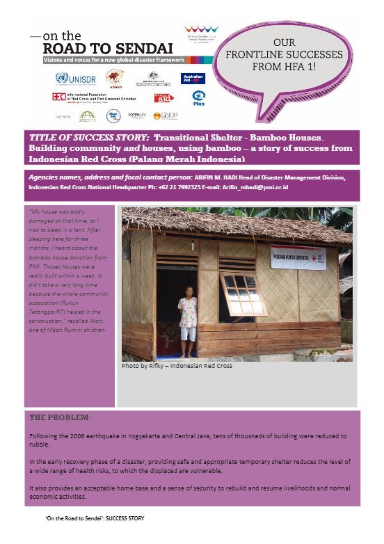 Transitional Shelter - Bamboo Houses - Indonesian Red Cross (Palang Merah Indonesia) - Stories from the Field