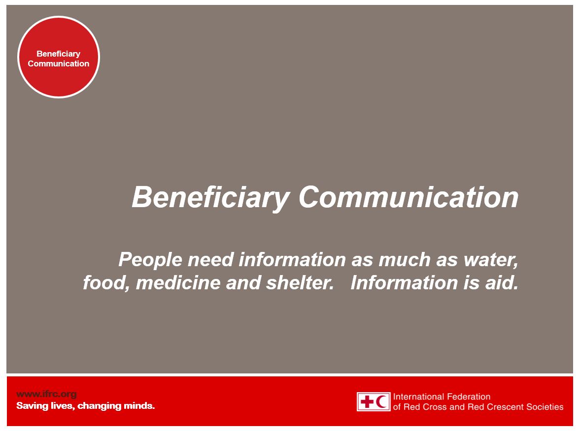 Module 1: What is beneficiary communication? - Resources on community engagement training or introduction (see 5-module powerpoint presentation)