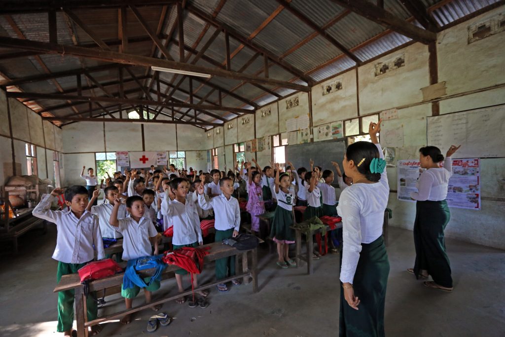 School safety or school based risk reduction programme in Myanmar.