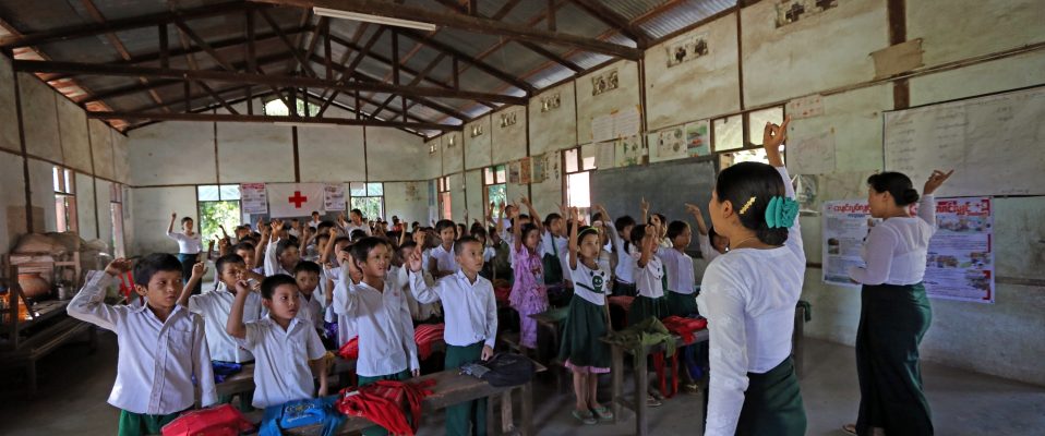 School safety or school based risk reduction programme in Myanmar.