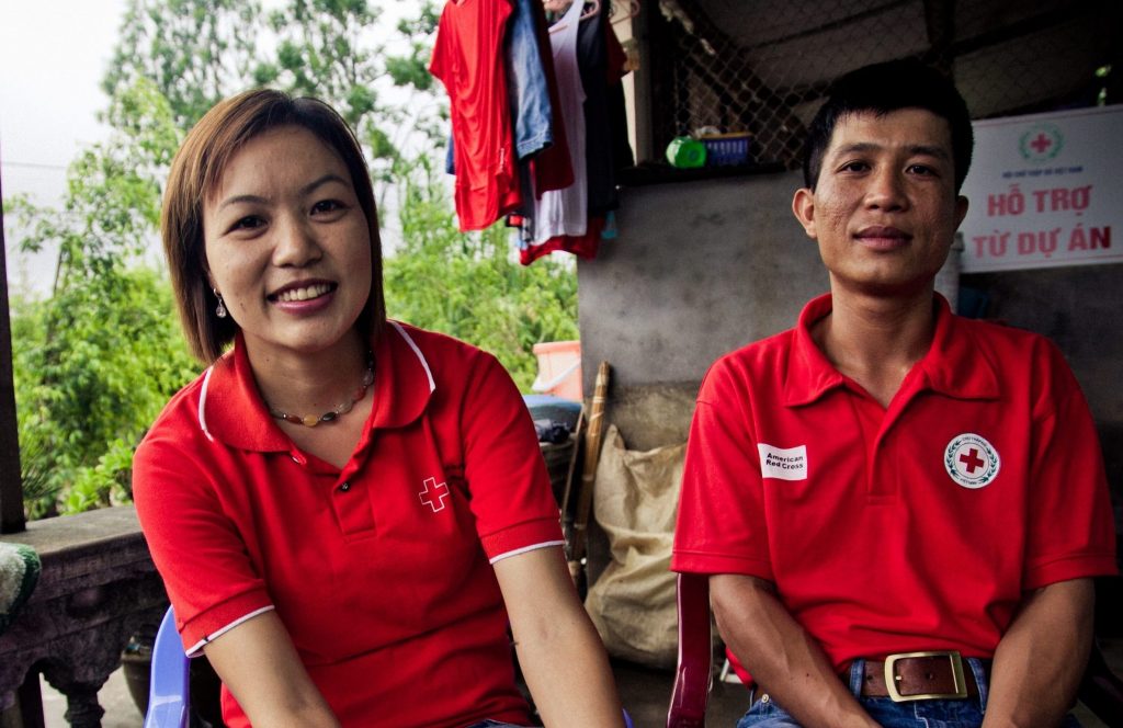 Khuyen and her husband Do are both HIV positive. They are core member of a group running couselling session at the hospital in Hai Phong, Vietnam. They are supported financially and technically by the Vietnamese Red Cross and by the American Red Cross. They are also running activities for income generation such as sowing or raising chicken.