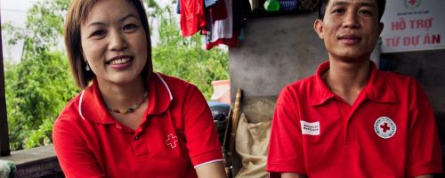 Khuyen and her husband Do are both HIV positive. They are core member of a group running couselling session at the hospital in Hai Phong, Vietnam. They are supported financially and technically by the Vietnamese Red Cross and by the American Red Cross. They are also running activities for income generation such as sowing or raising chicken.