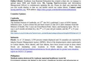Fortnightly Bulletins | 30 January 2013 – Health Bulletins