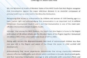4. Delhi Call for Action for Intensification of Routine Immunization – 2012: year of Intensification of Routine Immunization