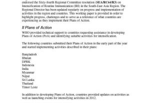 10. 2012: Year of Intensification for Routine Immunization in the South-East Asia Region – Immunizations