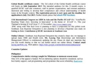 Fortnightly Bulletins | 2 May 2013 – Health Bulletins